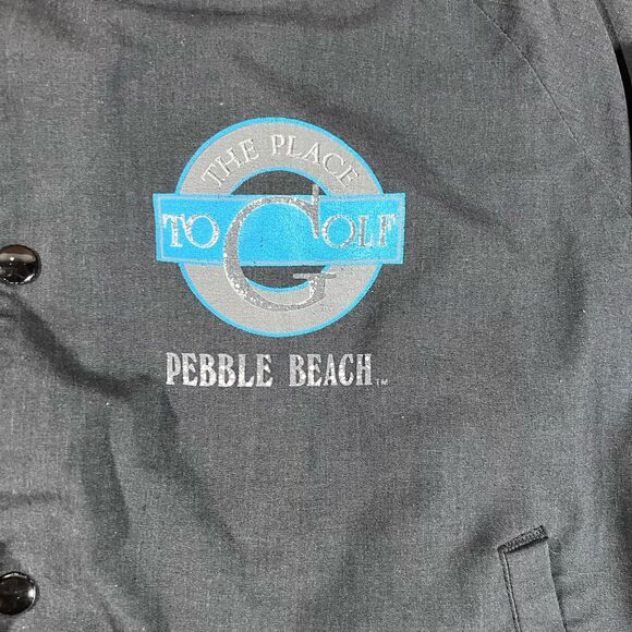 Vintage Pebble Beach 'The Place To Golf' Snapo Button Jacket Made in USA Size XL - Picture 5 of 8